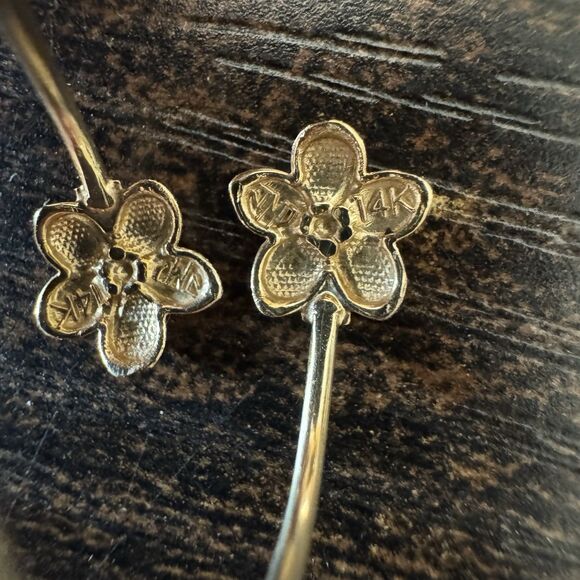 14K Rose Gold Double Flower Bypass Ring Adjustable Size 5-7 JMD Plumeria - Picture 12 of 12